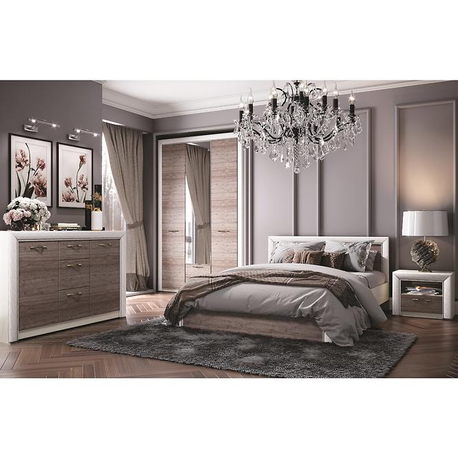 Schrank Olivia 136cm Creme / Eiche Ancona