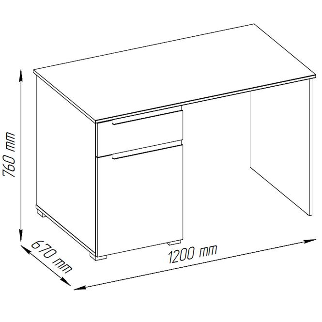 Schreibtisch Hill 120cm Weiß