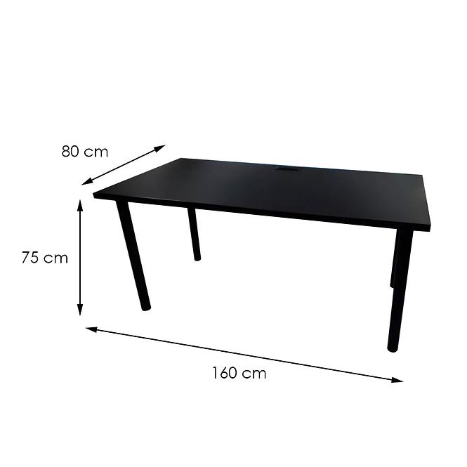 Schreibtisch 160cm Model 2 Schwarz Top