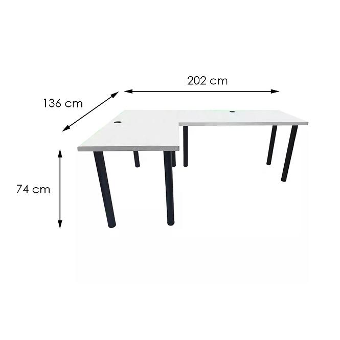 Eckeschreibtisch 136cm Model 2 Weiß Klain