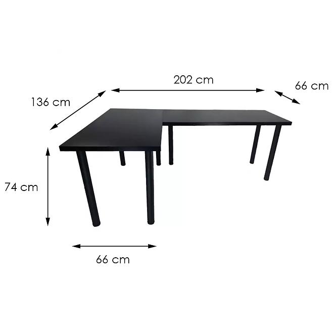 Eckeschreibtisch 136cm Model 0 Schwarz Klain