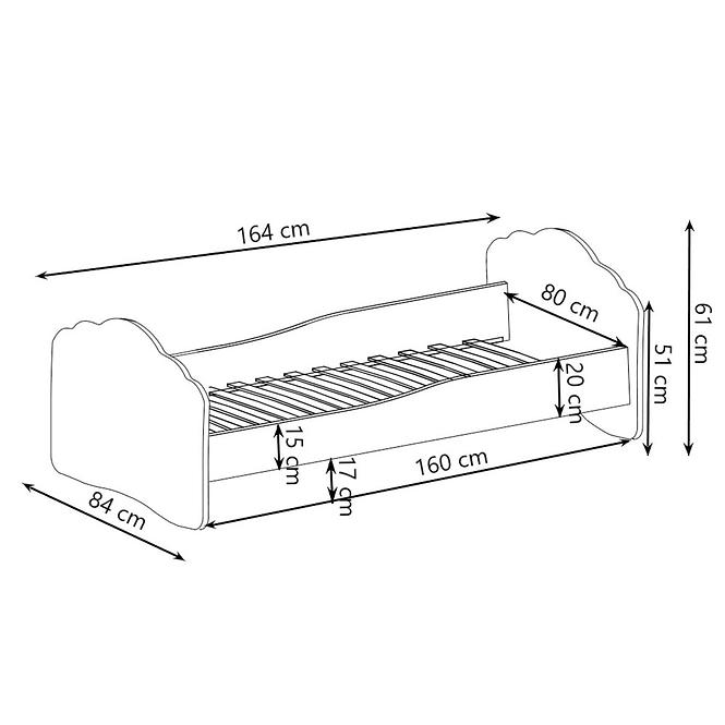 Kinderbett Casimo 160cm Weiß