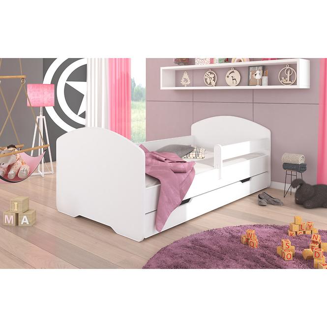 Kinderbett Pepe 140cm Weiß + Barriere