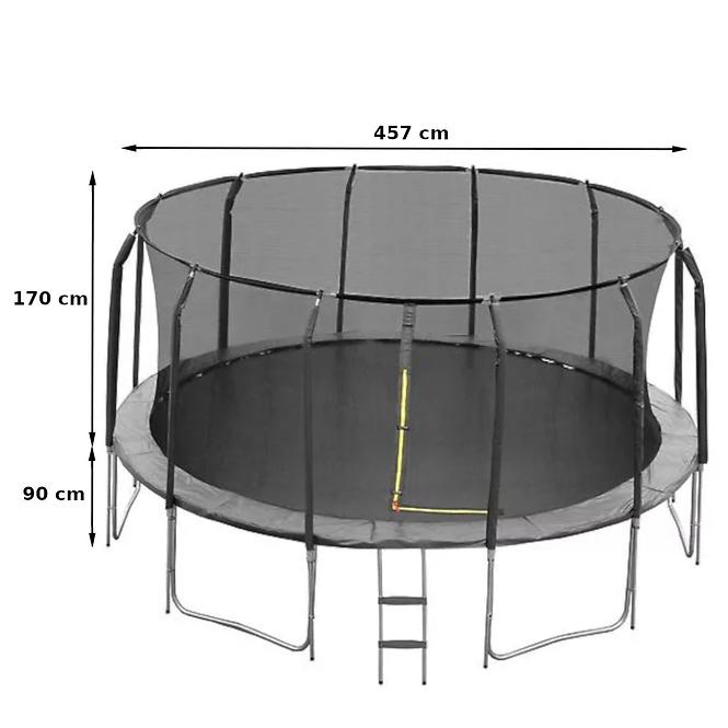 Trampolin mit leiter 457cm schwarz