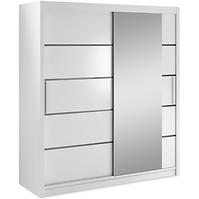 Schrank Verona 180cm Weiß/Spiegel