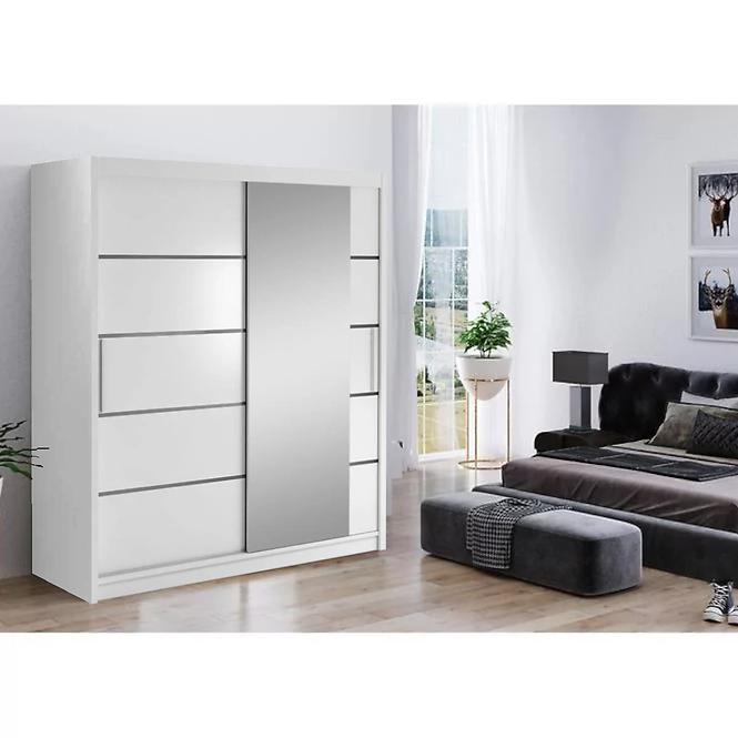 Schrank Verona 180cm Weiß/Spiegel