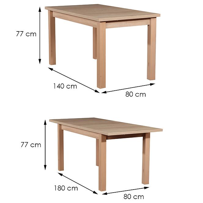 Essentisch ST28 140X80+40 Eiche sonoma