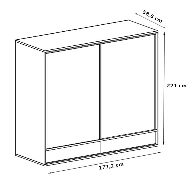 Schrank Mediolan 177,2cm Board Natural Hikora