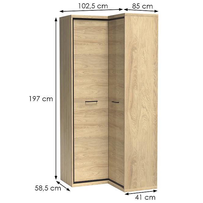 Eckschrank Mediolan 85x102,5cm Natural Hikora